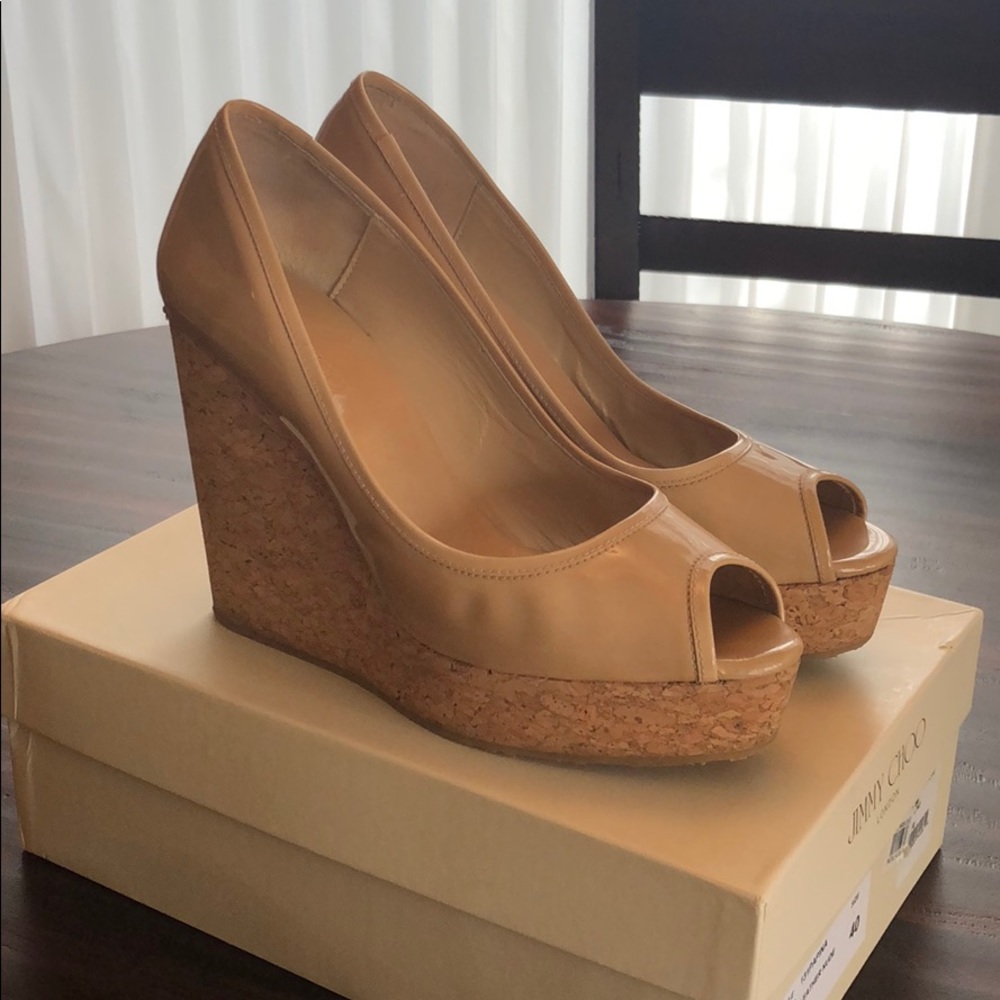Jimmy Choo nude wedge